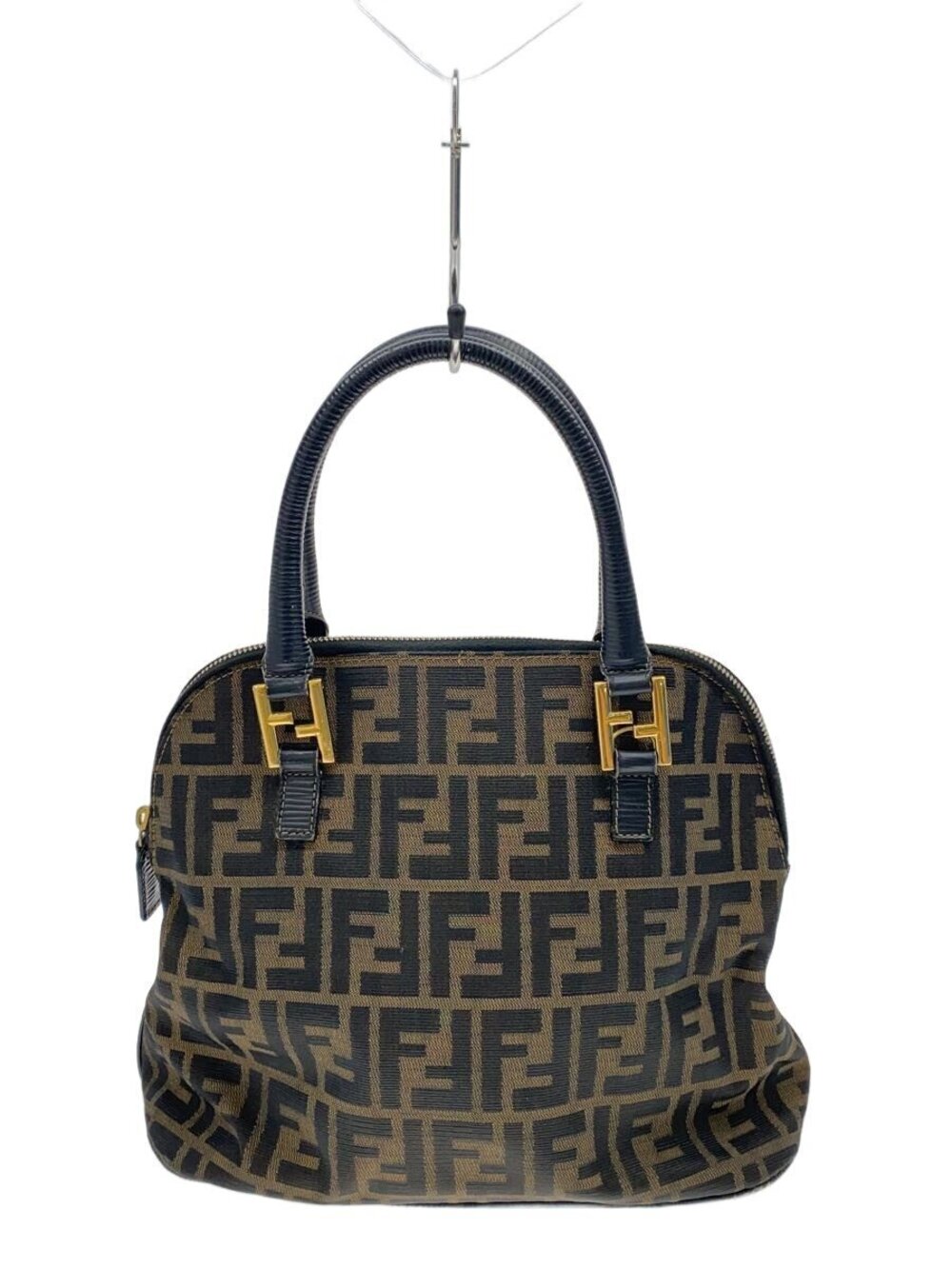Fendi Zucca dome handbag signature goldtone FF logo